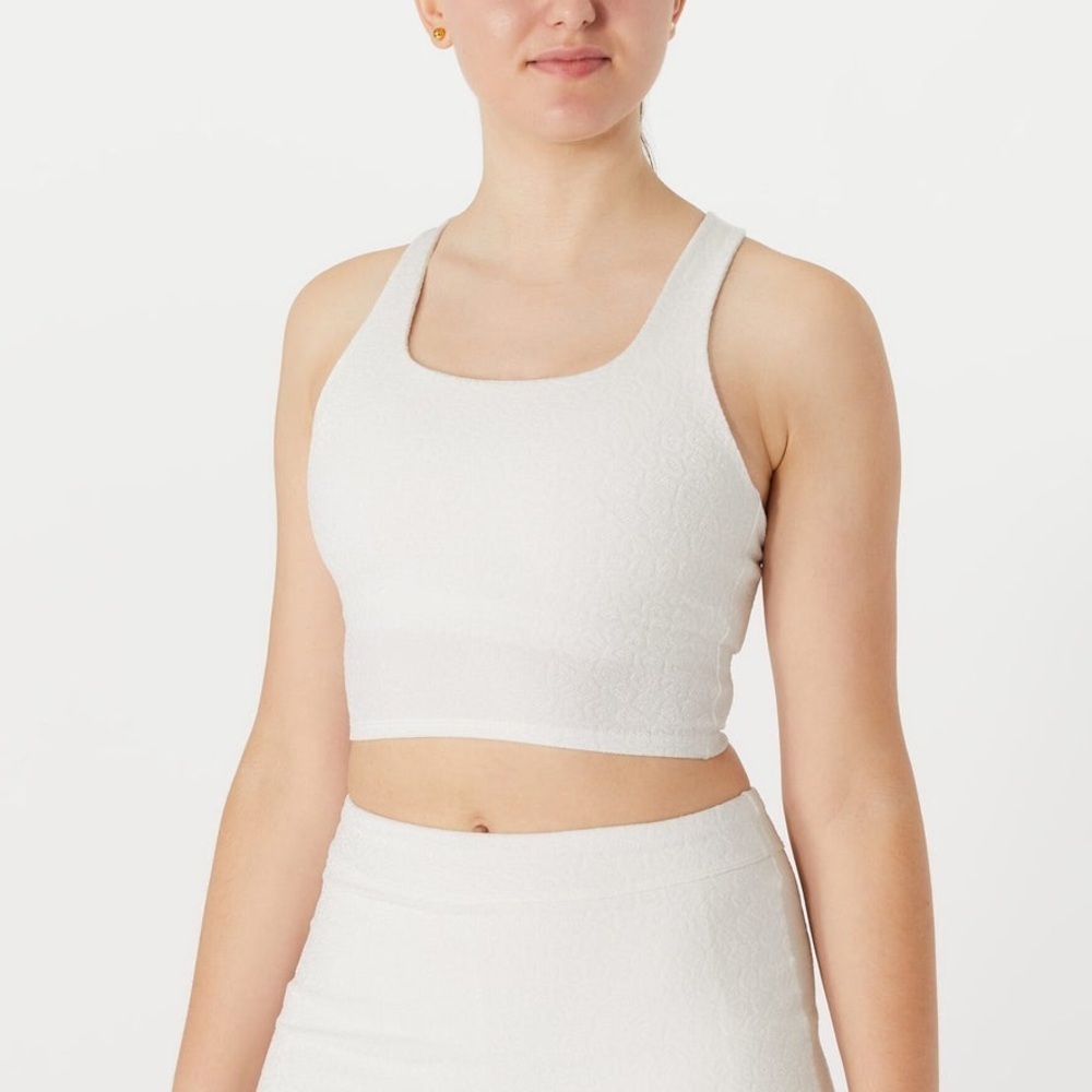 🆕 EleVen by Venus Williams | One More Time Crop Tank in White Leopard Size XS